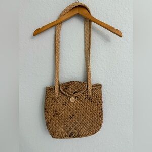 Vintage Raffia Straw Woven Large Crossbody Tote Beach Bag Purse